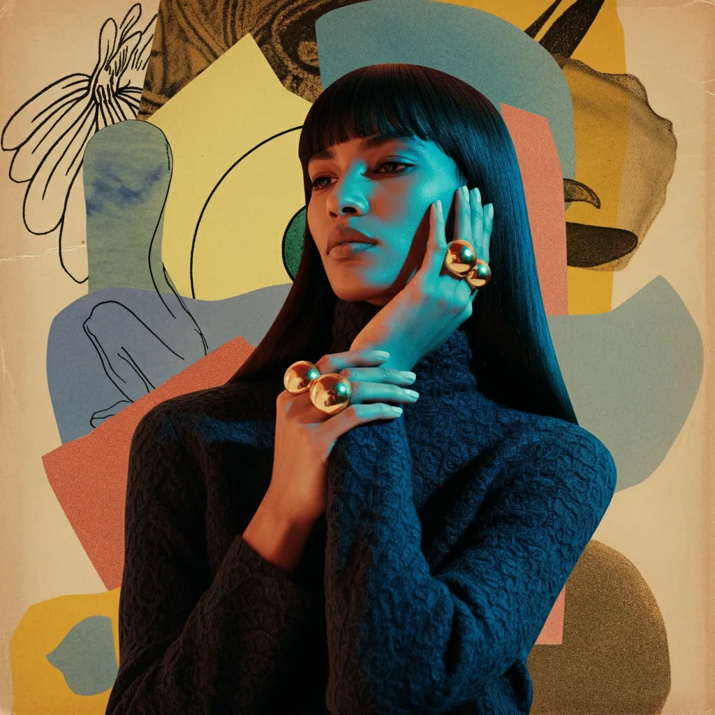 Editorial collage portrait illustrating Everkind's sustainability commitments